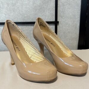 Madden Girl “Getta” Patent Nude Platform Stiletto Pumps